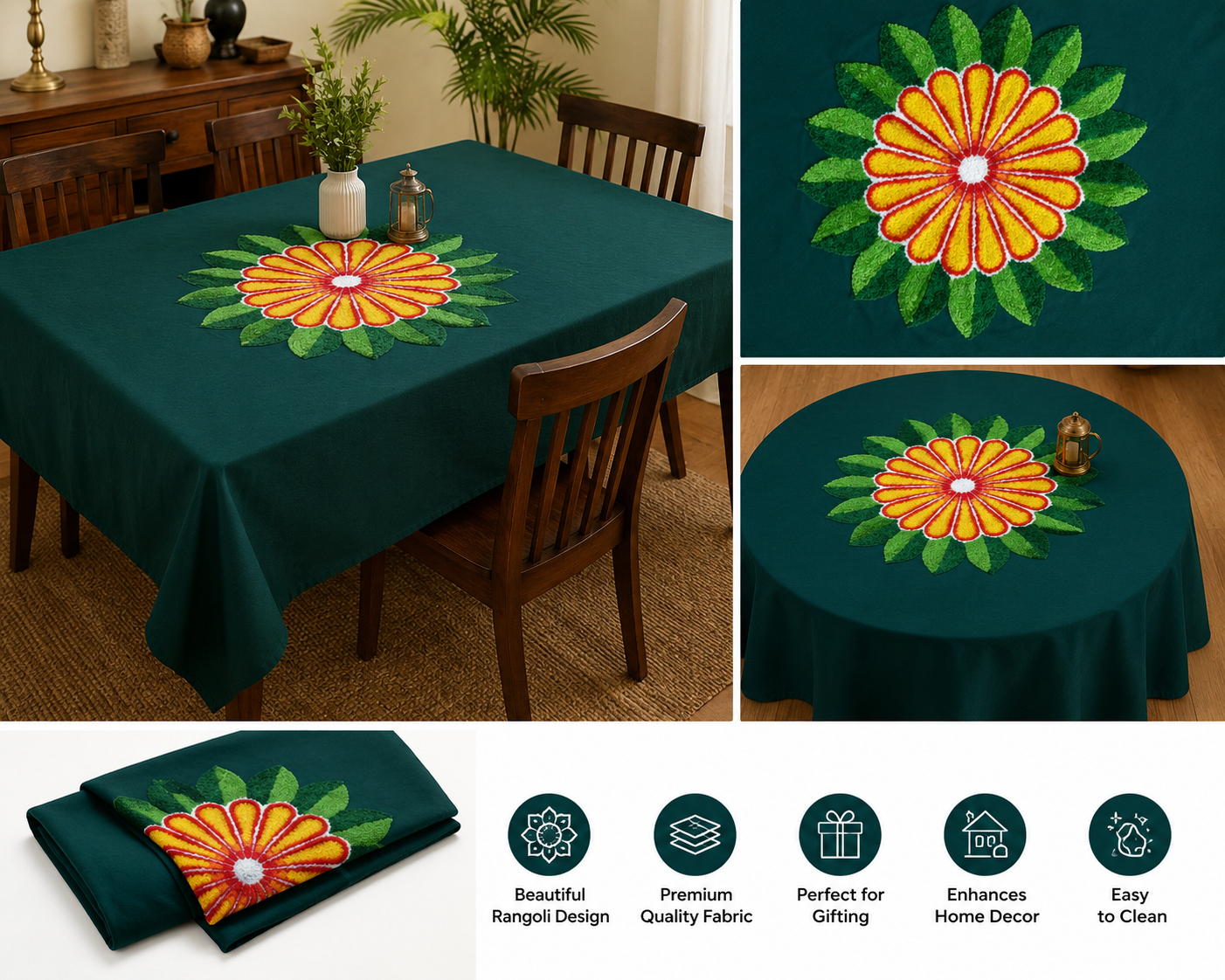 Rangoli Design Table Cover